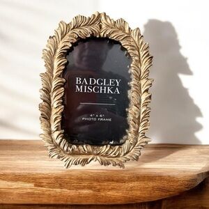 Badgley Mischka Ornate Gold Leaf Frame